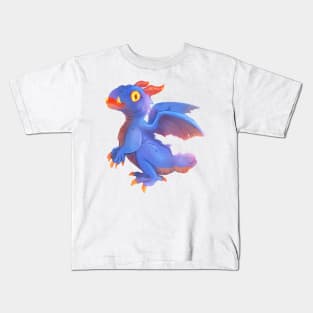 Blue tailless small dragon Kids T-Shirt